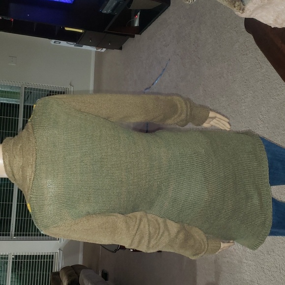 BKE Sweater Womens Large Green Brown Yellow Aztec Cardigan Button Up Buckle m - Picture 3 of 8